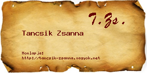 Tancsik Zsanna névjegykártya